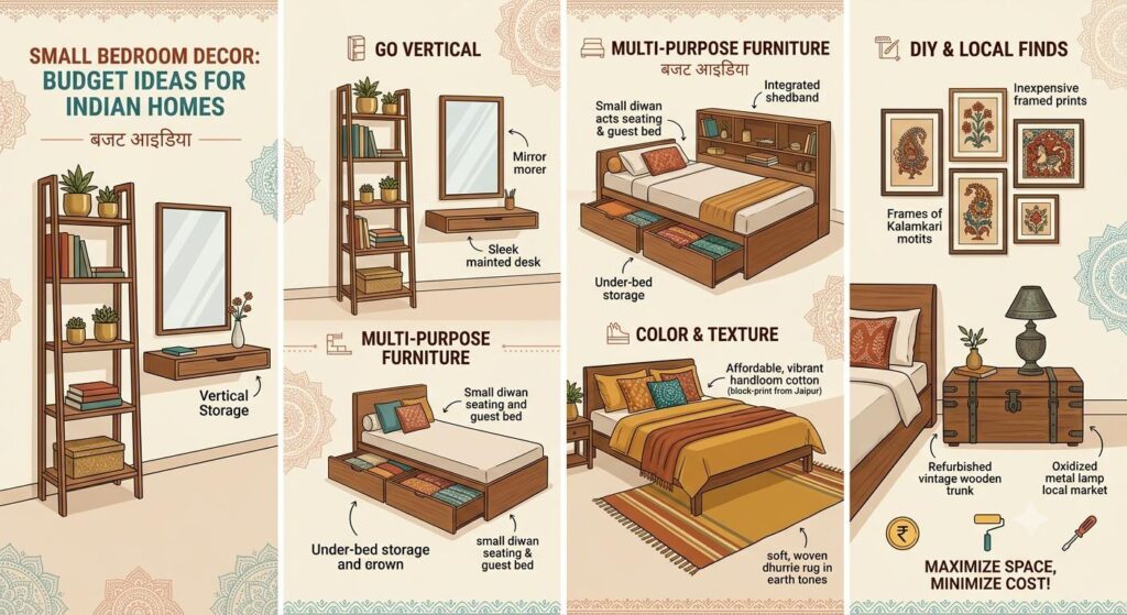 Small Bedroom Decor Ideas for Indian Homes on a Budget