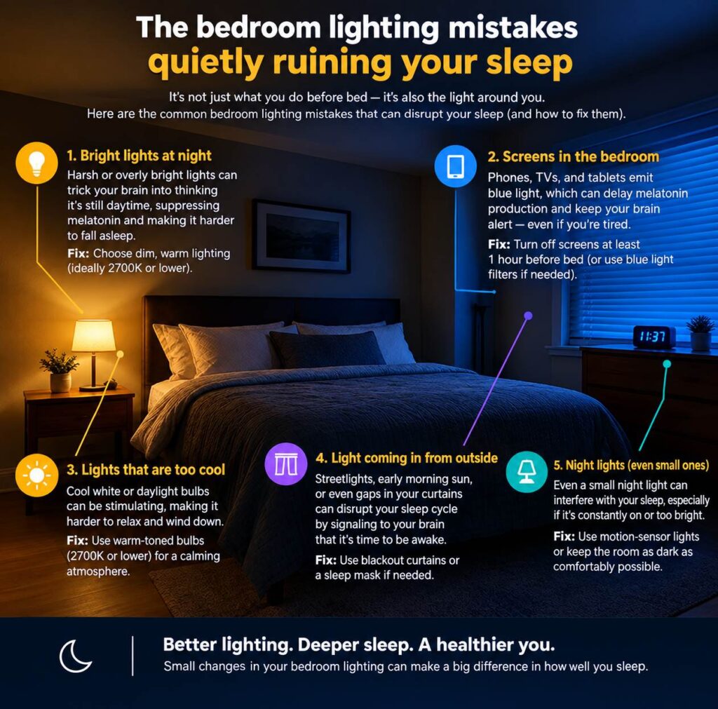 The bedroom lighting mistakes quietly ruining your sleep