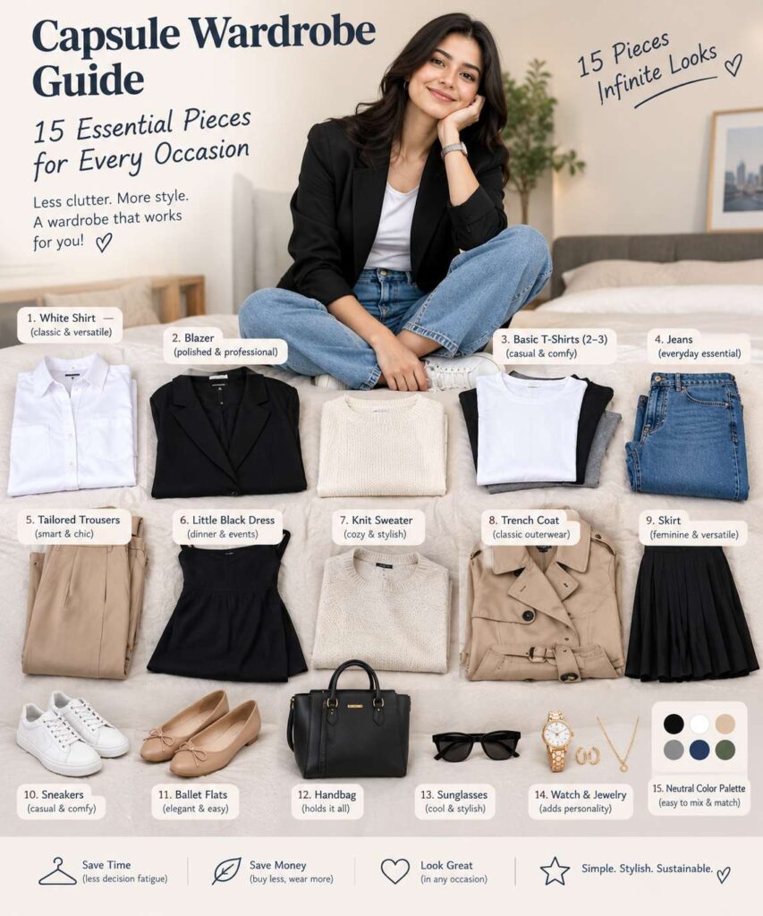 Capsule Wardrobe Guide: 15 Essential Pieces for Every Occasion