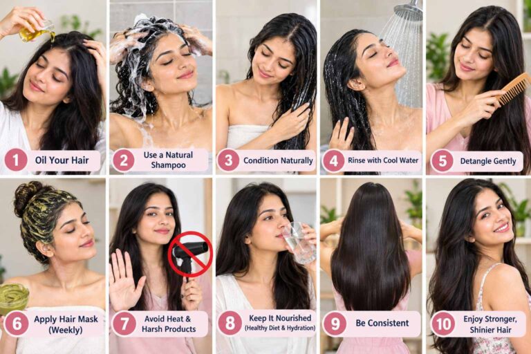 Natural Hair Care Routine for Strong, Shiny Hair at Home
